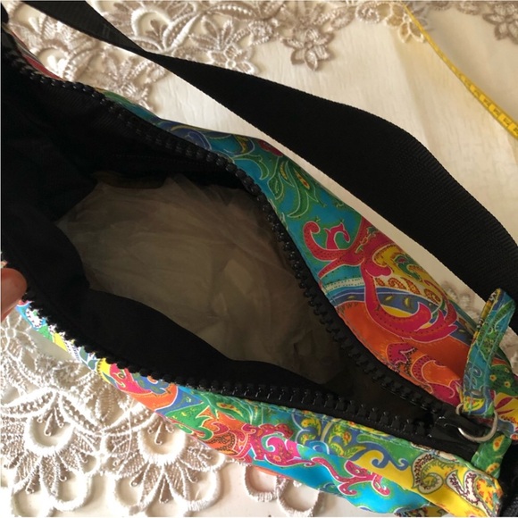 Ralph Lauren,psychedelic multicolor Baguette Purse Small barrel Shoulder/handbag - Picture 8 of 13
